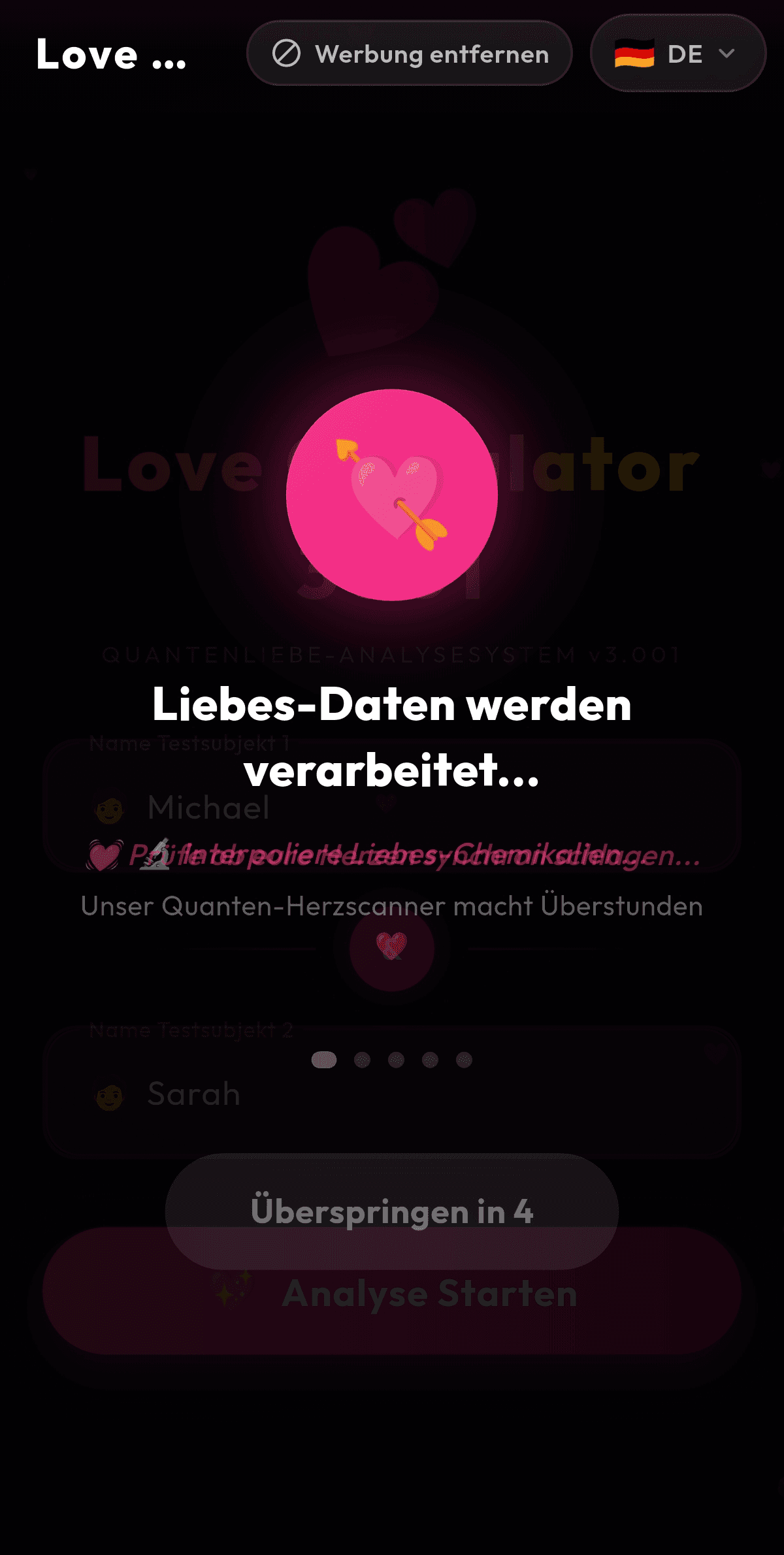Quanten-Herzscanner analysiert zwei Namen