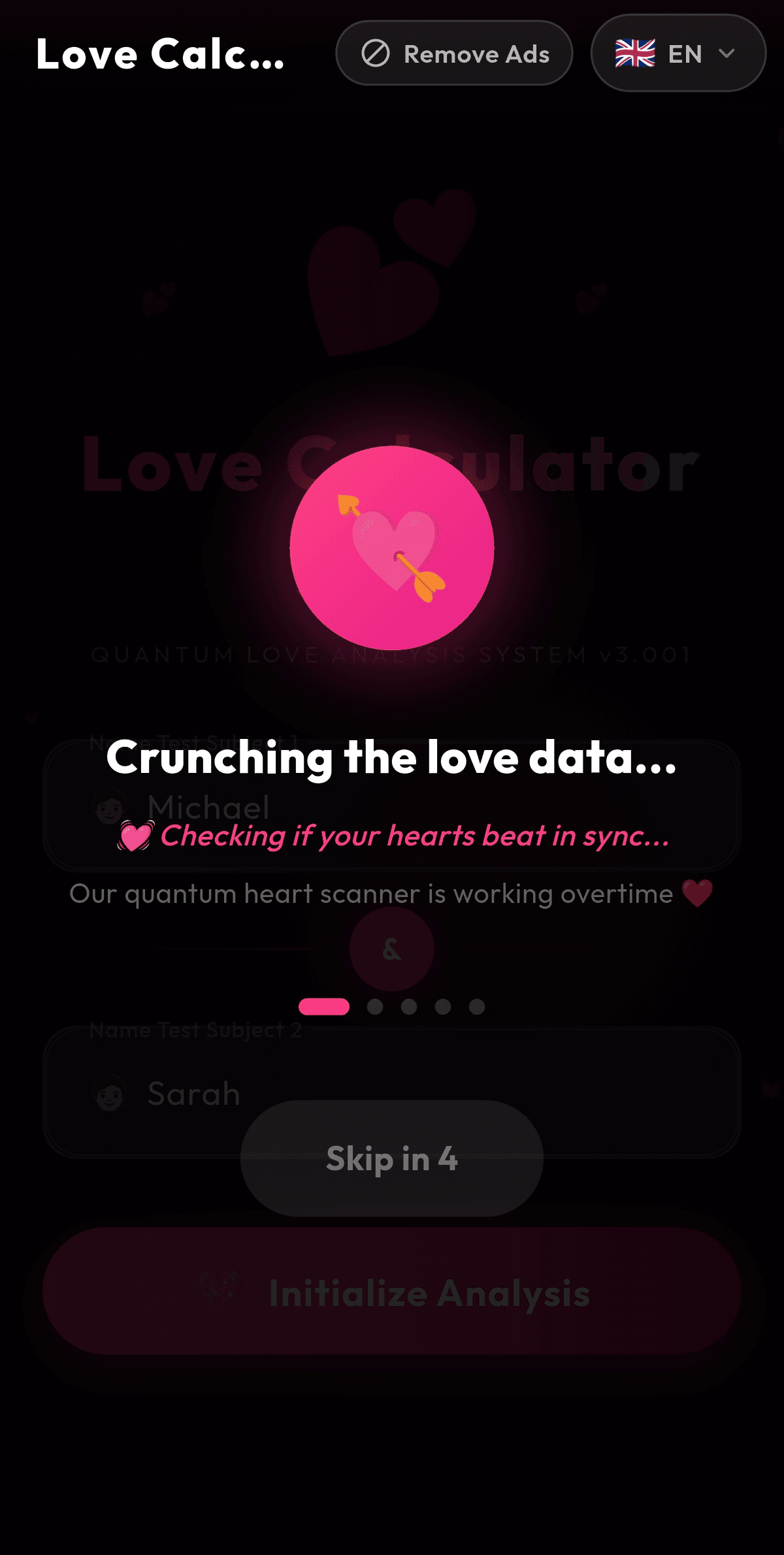Quantum heart-scanner analysing two names
